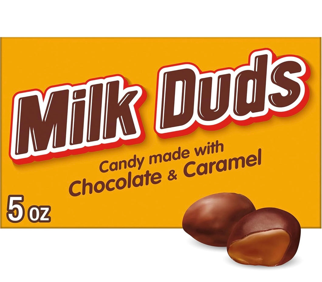 MILK DUDS Chocolate Caramel Candy, 5 Ounce Boxes, Pack of 12