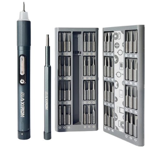 48 Piece Electric Magnetic Mini Screwdriver Set, Rechargeable with LED Light, 3 Torque Levels