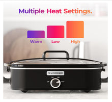 Load image into Gallery viewer, 4 Quart Slow Cooker with Removeable Pot, Adjustable Temperature, Rubber Latch, Blac
