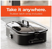 Load image into Gallery viewer, 4 Quart Slow Cooker with Removeable Pot, Adjustable Temperature, Rubber Latch, Blac
