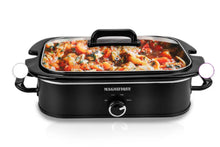 Load image into Gallery viewer, 4 Quart Slow Cooker with Removeable Pot, Adjustable Temperature, Rubber Latch, Blac

