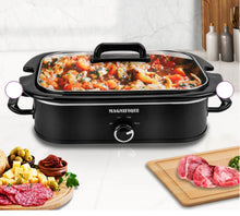 Load image into Gallery viewer, 4 Quart Slow Cooker with Removeable Pot, Adjustable Temperature, Locking Latch, Black
