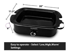 Load image into Gallery viewer, 4 Quart Slow Cooker with Removeable Pot, Adjustable Temperature, Locking Latch, Black
