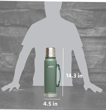 Load image into Gallery viewer, Stanley Classic Vacuum Insulated Wide Mouth Bottle, 18/8 SS Green Thermos, 1.1qt
