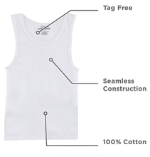 Load image into Gallery viewer, Men&#39;s Tank Top  A-Shirts, Under Shirts for Men, 100% Cotton, White, XXL, Pack of 4
