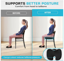 Load image into Gallery viewer, Padded Foam Seat Cushion, Relieve Pressure Off Your Back, Spine &amp; Tailbone, Fits Any Chair

