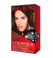 Load image into Gallery viewer, Revlon ColorSilk Beautiful Color, Brown Black 20, Hair Dye with Keratin, Pack of 3
