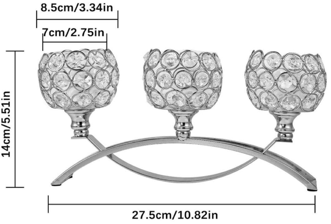 Crystal Tealight Candle Holder, Tea Light Candle Centerpiece Decor, 11