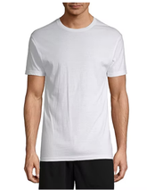 Load image into Gallery viewer, Stafford Men&#39;s White Crew Neck T-Shirts, Short Sleeve Crewnecks, Blended Cotton, Size Large Tall, Pack of 4
