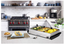 Load image into Gallery viewer, Triple 2.5 Qt Buffet Server, Stainless Steel Food Warmer, Temp Control &amp; Clear Slotted Lids
