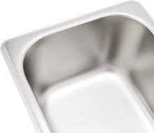 Load image into Gallery viewer, Stainless Steel Steam Pans, 13&quot; x 7&quot; x 4&quot; Buffet Style Food Serving Trays, Set of 6 
