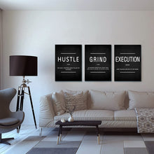Load image into Gallery viewer, Motivational Wall Art Decoration, 16&quot; x 12&quot; Canvas Prints, Set of 3, Black &amp; White
