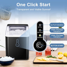 Load image into Gallery viewer, Countertop Ice Maker, Portable Self-Cleaning Ice Machine, Black
