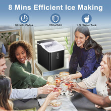 Load image into Gallery viewer, Countertop Ice Maker, Portable Self-Cleaning Ice Machine, Black
