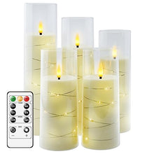 Load image into Gallery viewer, LED Flameless Candles Set of 5, Battery Operated Timer, Flickering Flame Decor
