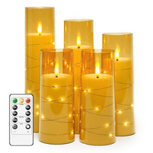 Load image into Gallery viewer, LED Flameless Candles Set of 5, Battery Operated Timer, Flickering Flame Decor
