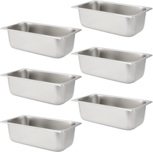 Load image into Gallery viewer, Stainless Steel Steam Pans, 13&quot; x 7&quot; x 4&quot; Buffet Style Food Serving Trays, Set of 6 
