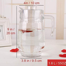 Load image into Gallery viewer, Glass Pitcher with Lid, 55 Ounce Carafe
