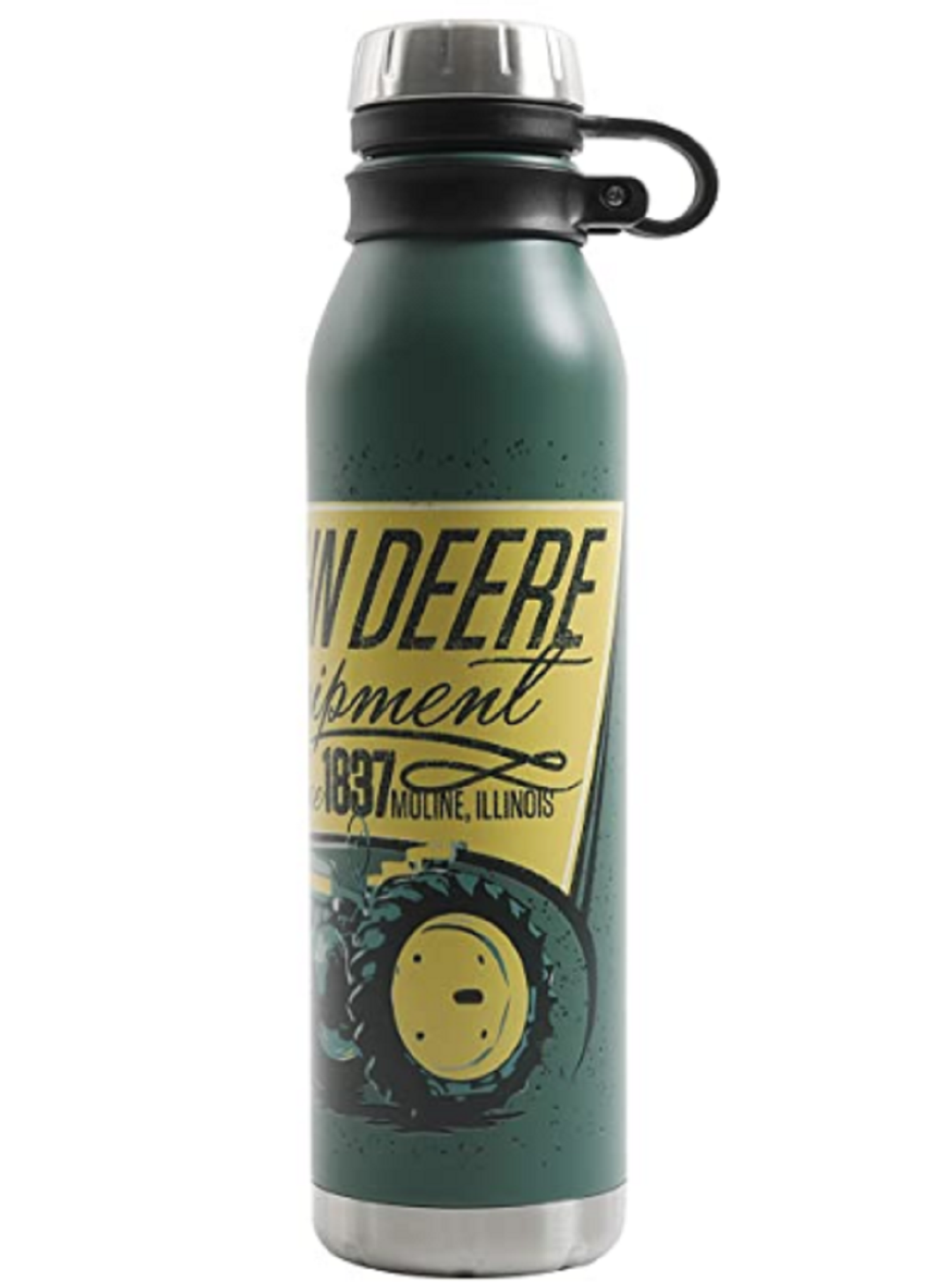 John Deere Thermal Double Wall Stainless Steel Original Tractor Bottle, 22.5oz, Green