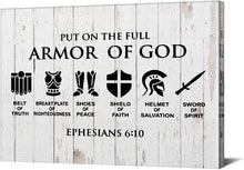 Load image into Gallery viewer, Ephesians 6:10 Wall Decor, 15&quot; x 12&quot; Framed Canvas Print, White &amp; Black
