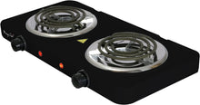 Load image into Gallery viewer, Portable Electric Dual Coil Burner, Lightweight Cooktop 18&quot; x 9.5&quot; x 2&quot; Inches, Matte Black
