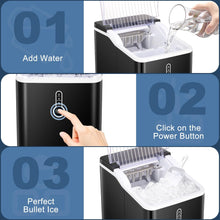 Load image into Gallery viewer, Countertop Ice Maker, Portable Self-Cleaning Ice Machine, Black
