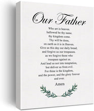 Load image into Gallery viewer, The Lord&#39;s Prayer Wall Decor, 15&quot; x 12&quot; Framed Canvas Print, White &amp; Black
