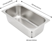 Load image into Gallery viewer, Stainless Steel Steam Pans, 13&quot; x 7&quot; x 4&quot; Buffet Style Food Serving Trays, Set of 6 
