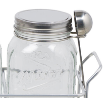 Load image into Gallery viewer, Mason Jar Set, 32 Oz Glass Jars with Lids, Includes 2 Spoons and Storage Caddy
